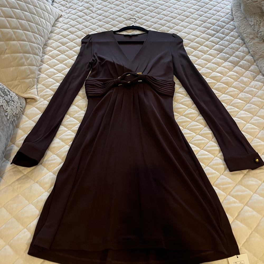 Gucci Chocolate Brown Long-Sleeve Dress